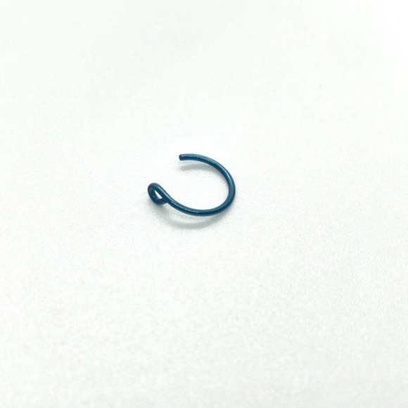 Single Fake Nose Ring Cuff - Blue - Picture 4 of 7